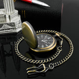 Retro Bronze Roman Quartz Pocket Watch