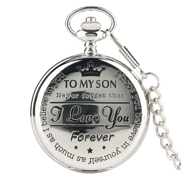 "To My Son" Silver Pocket Watch