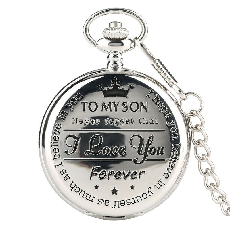 "To My Son" Silver Pocket Watch