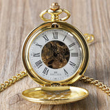 Royal Gold Double Hunter Mechanical Pocket Watch